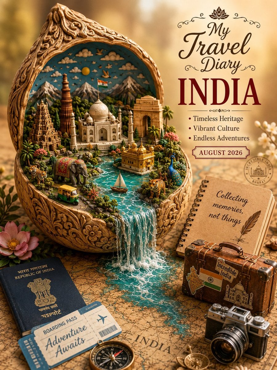 Handcrafted Clay World Travel Diorama - alternate
