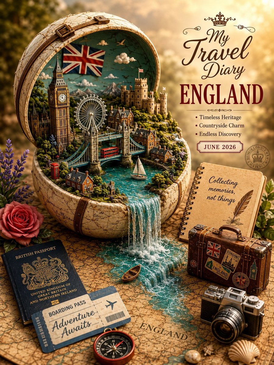 Handcrafted Clay World Travel Diorama - alternate