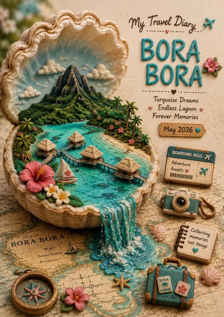Whimsical Handcrafted Clay Destination Diorama