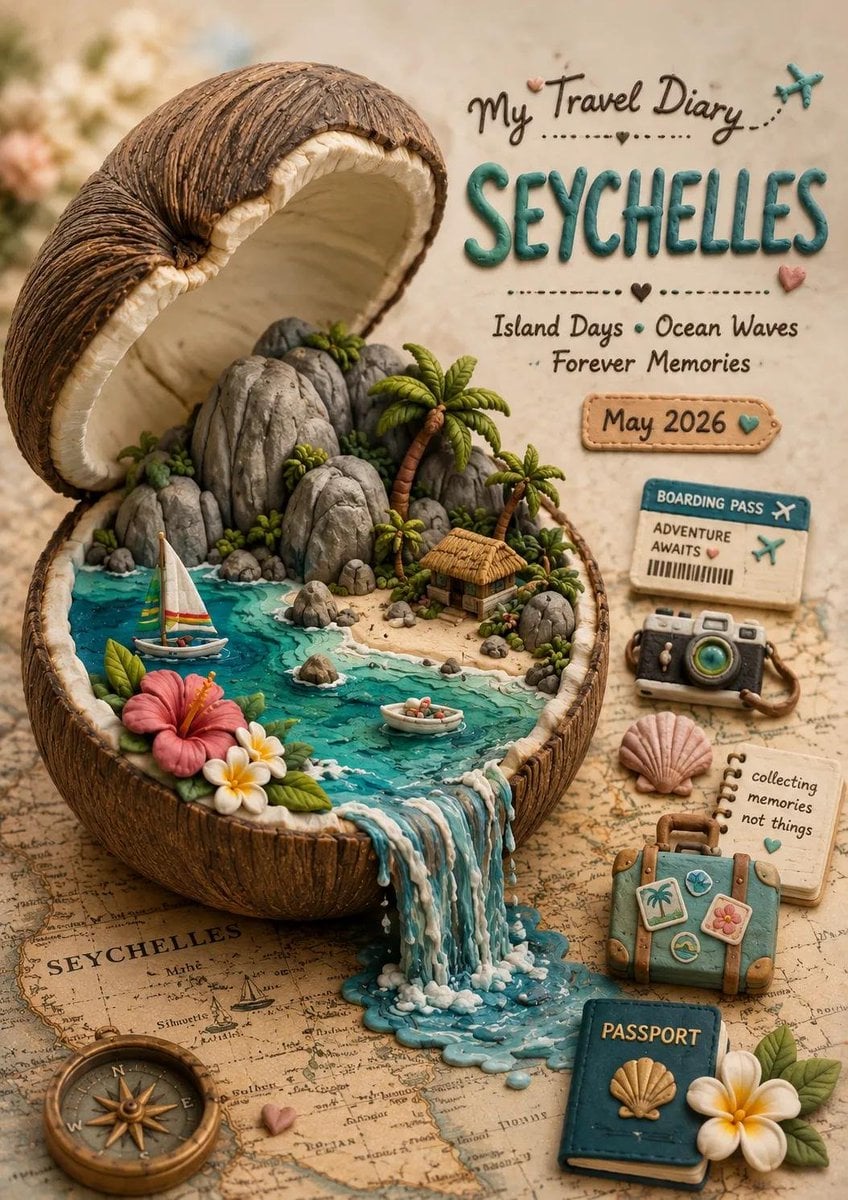 Whimsical Handcrafted Clay Destination Diorama - alternate