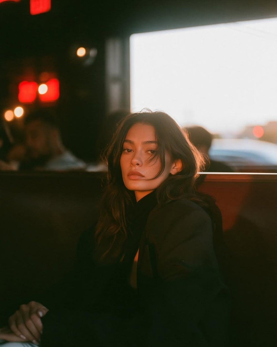 Golden Hour Solitude in Retro Diner