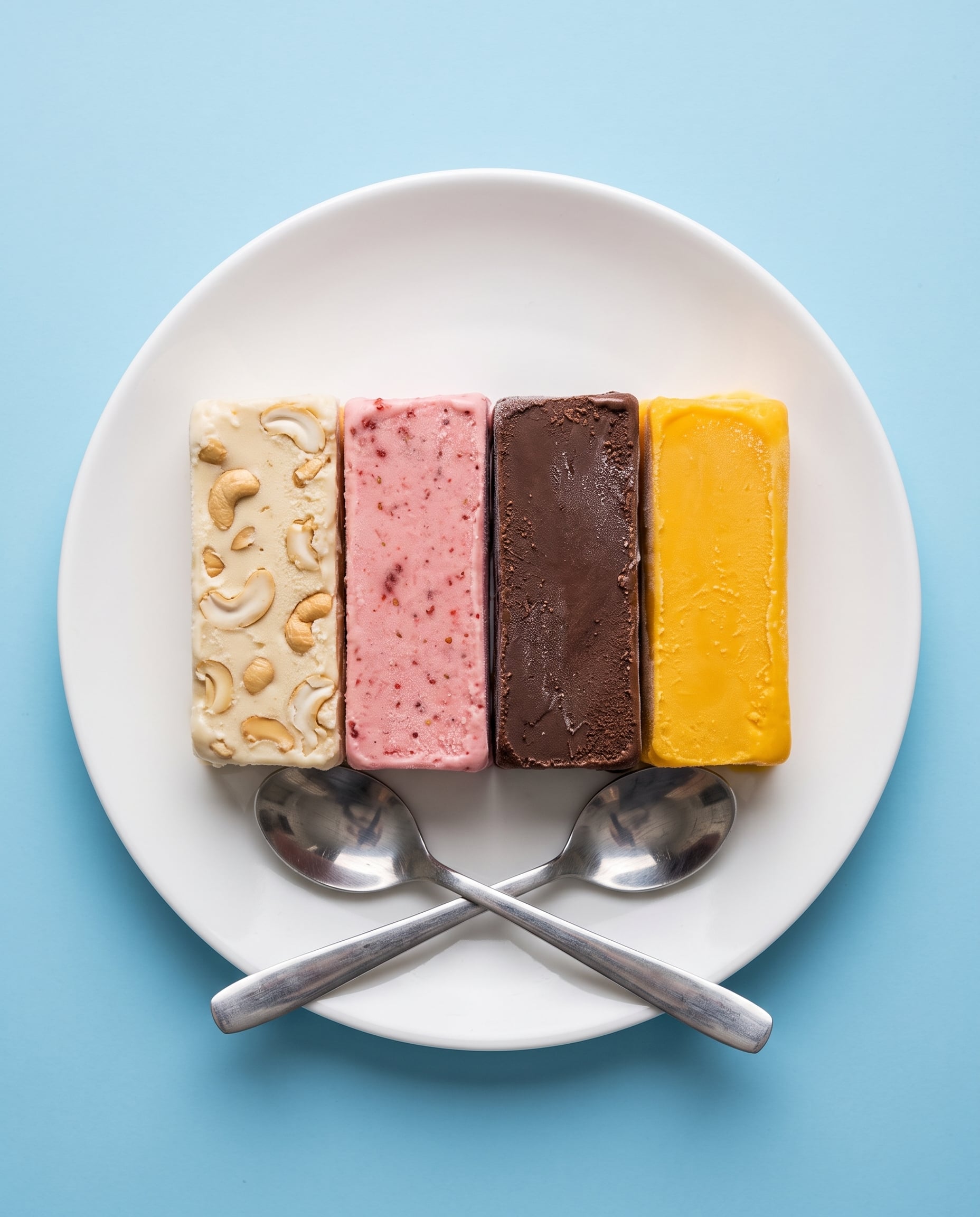 Assorted Gourmet Kulfi Slices on Minimalist Plate