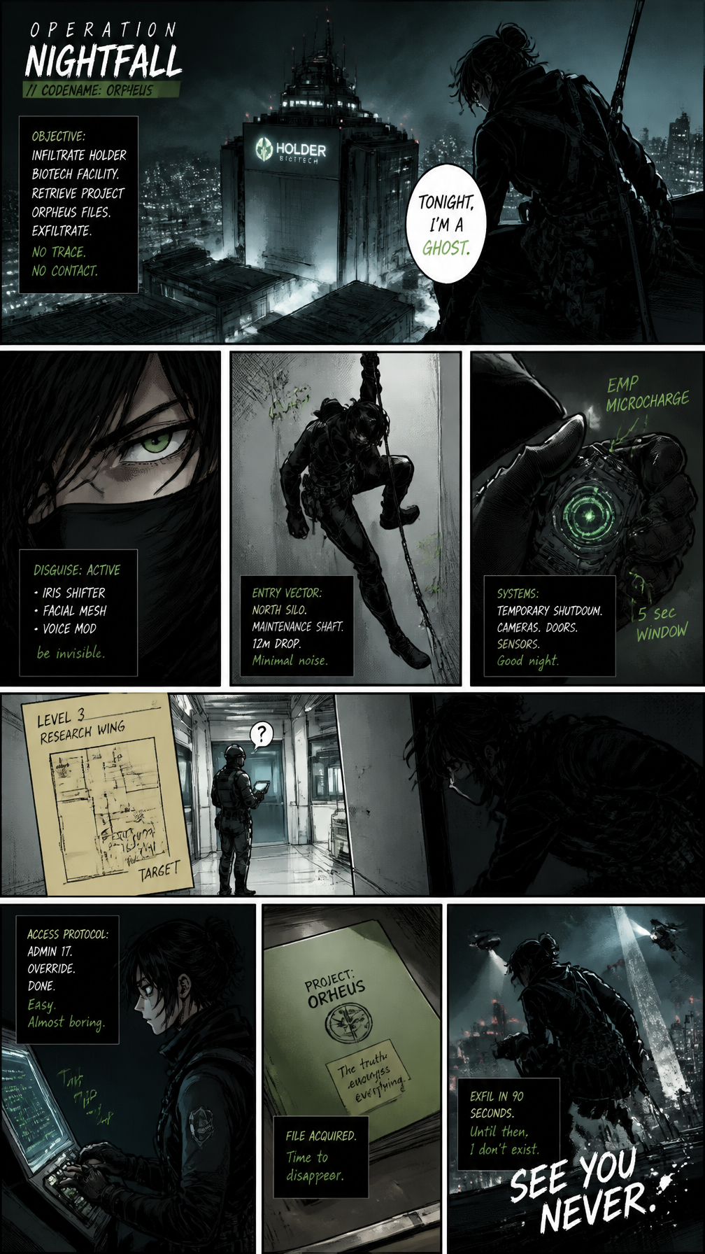 Espionage Chronicles: Manga Action Sequence