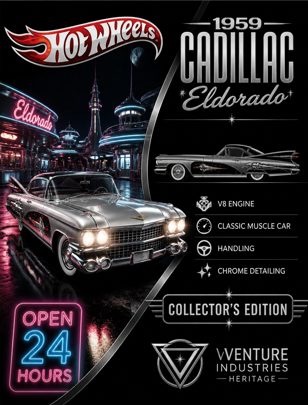 Retro-Futuristic Hot Wheels 1959 Cadillac Eldorado Poster