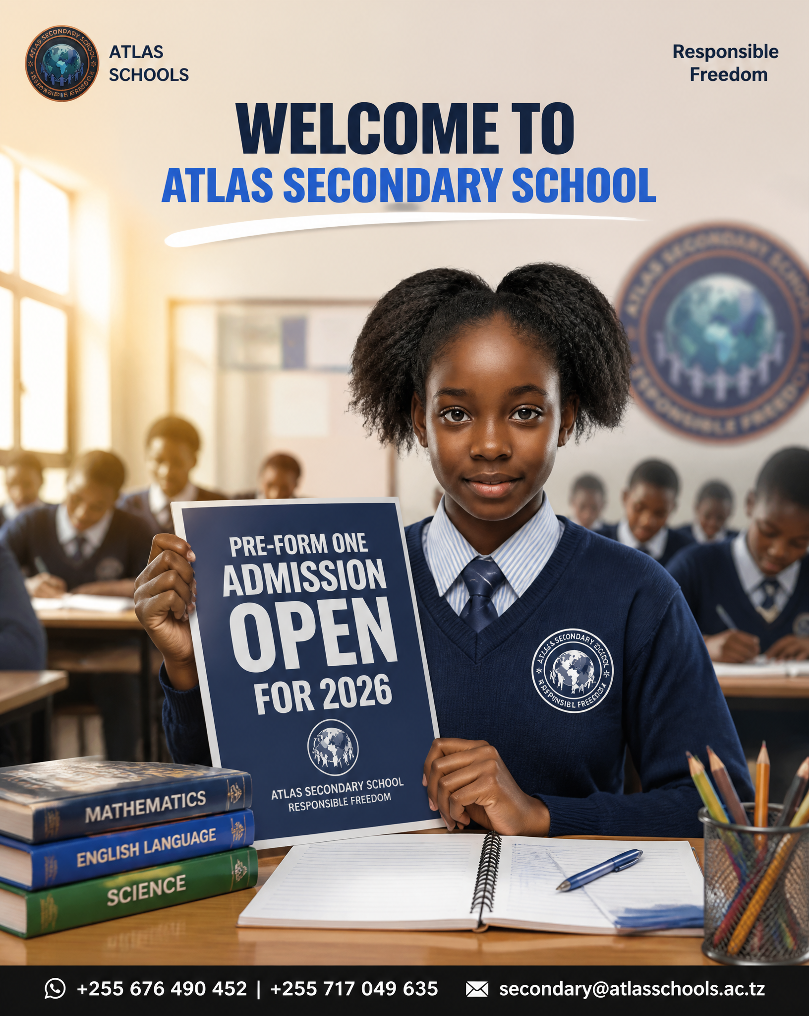 Atlas Secondary School Admission Campaign Poster
