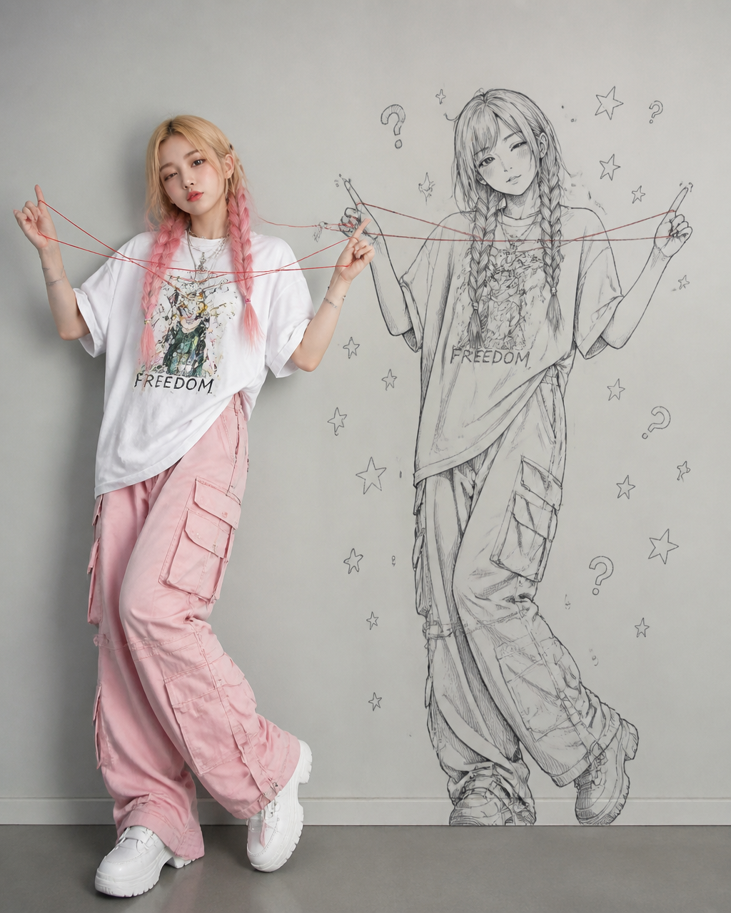 Girl and Her Anime Sketch Dimension Break