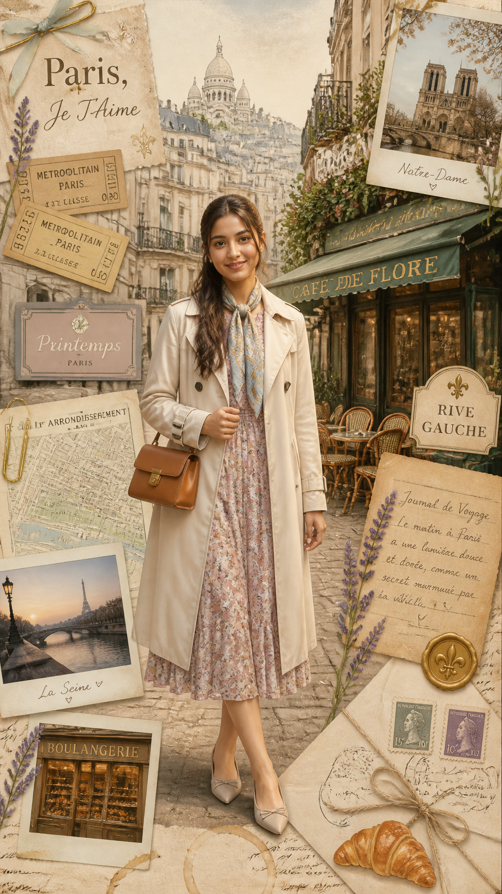 Parisian Editorial Travel Scrapbook Collage