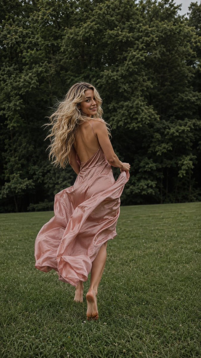 Ethereal Pink Satin Motion in Nature