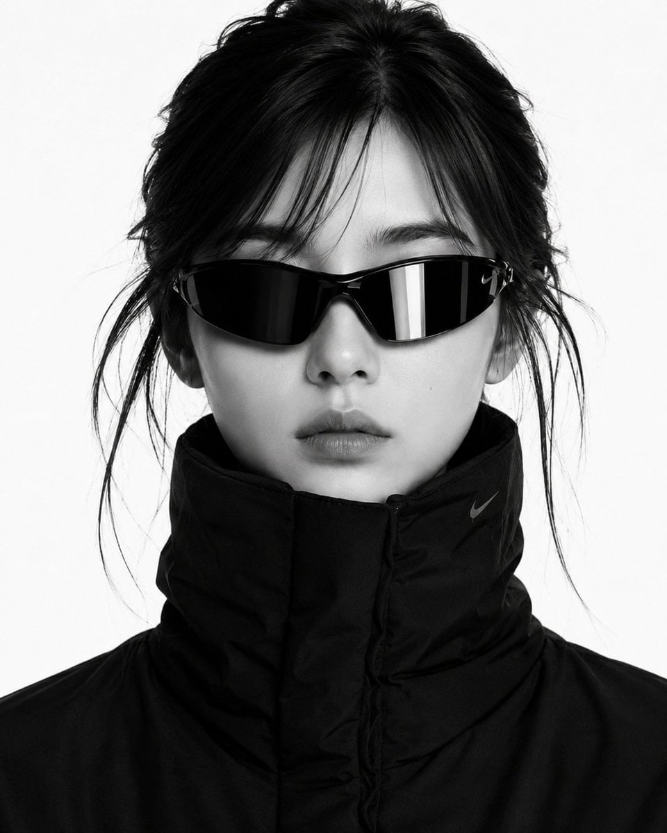 Monochrome Avant-Garde Puffer Portrait