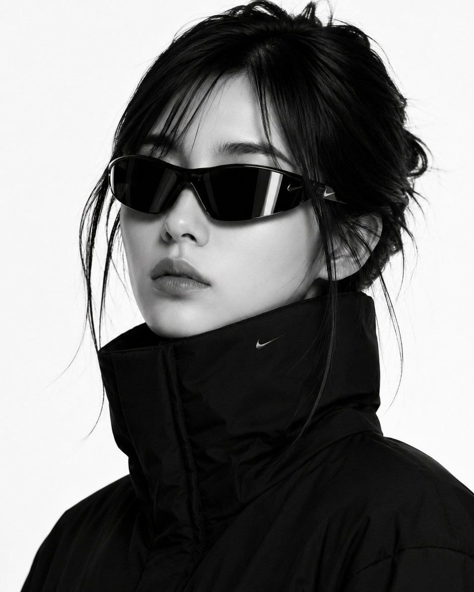 Monochrome Avant-Garde Puffer Portrait - alternate