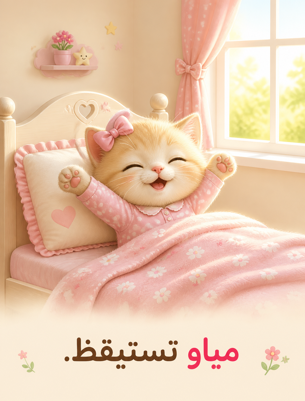 Toddler Storybook Page: Kitten Waking Up