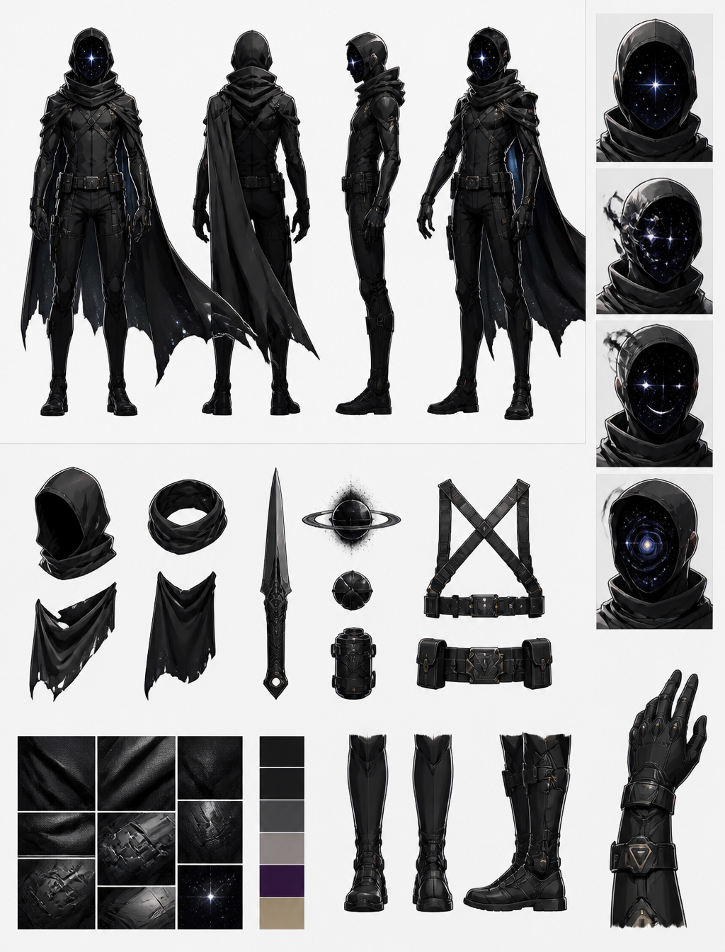 Void Agent: Cosmic Assassin Concept Sheet