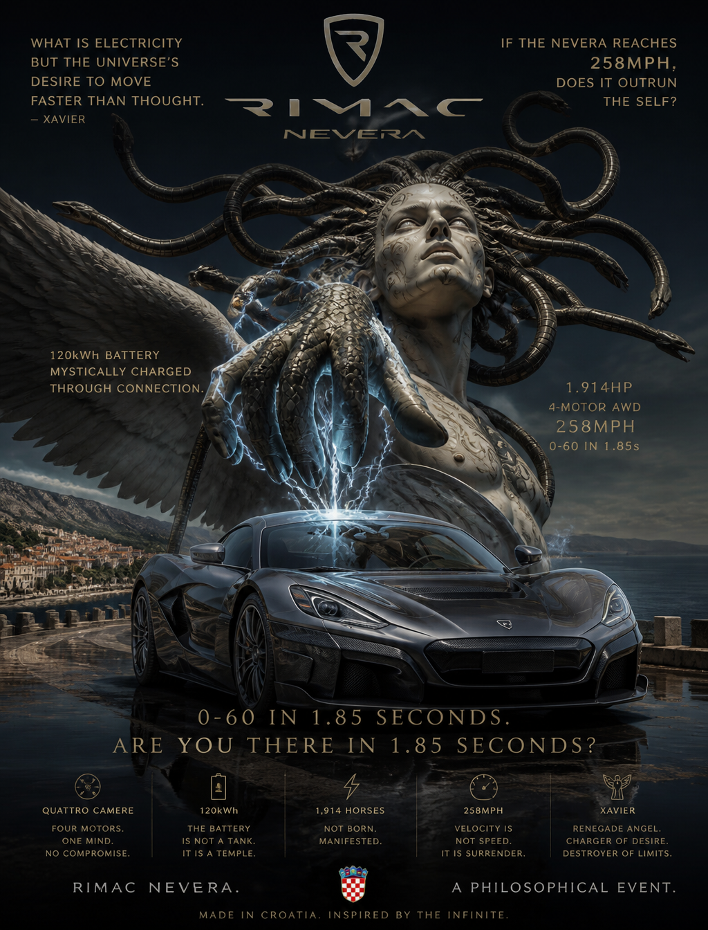 Rimac Nevera: The Metaphysical Velocity Poster