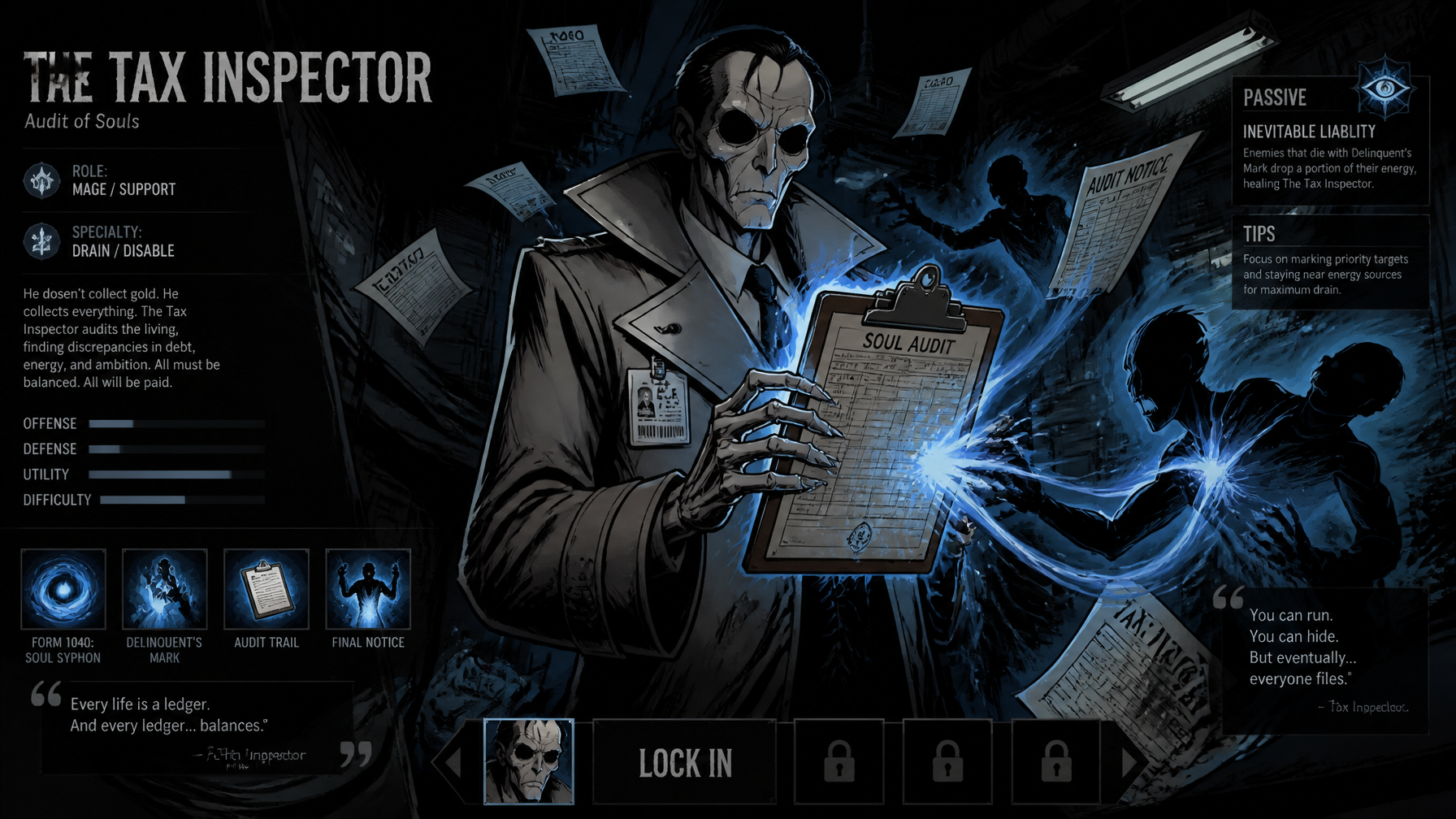 Sinister Tax Inspector MOBA Splash Art
