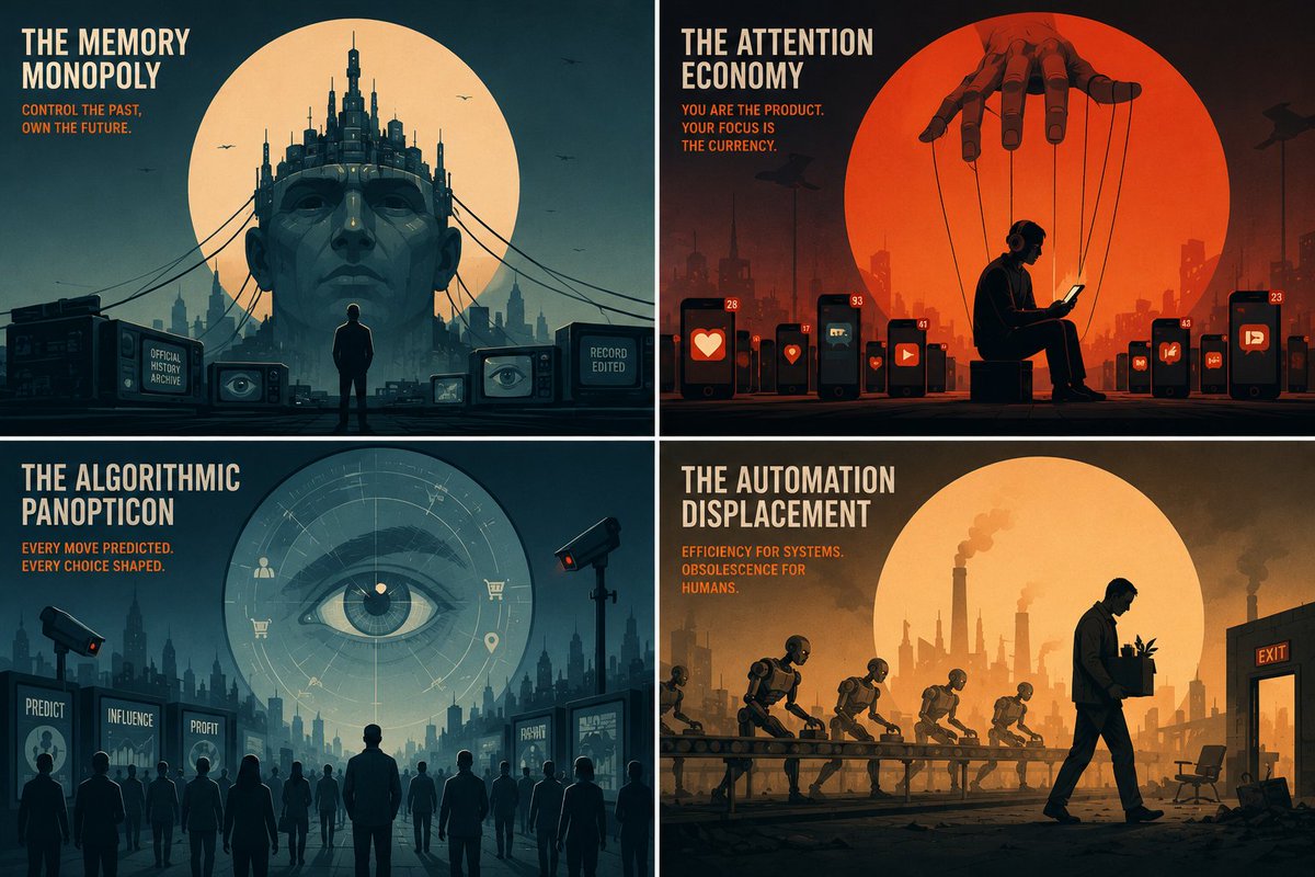 Dystopian AI Concept Poster Grid
