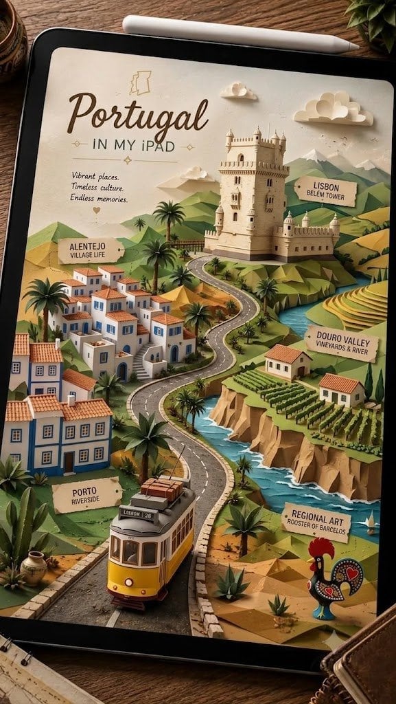 3D Paper-Cut Travel Diorama on iPad - alternate