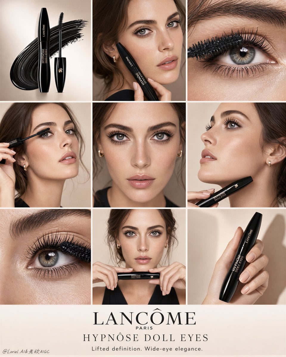 Lancôme Hypnôse Doll Eyes Luxury 9-Panel Campaign