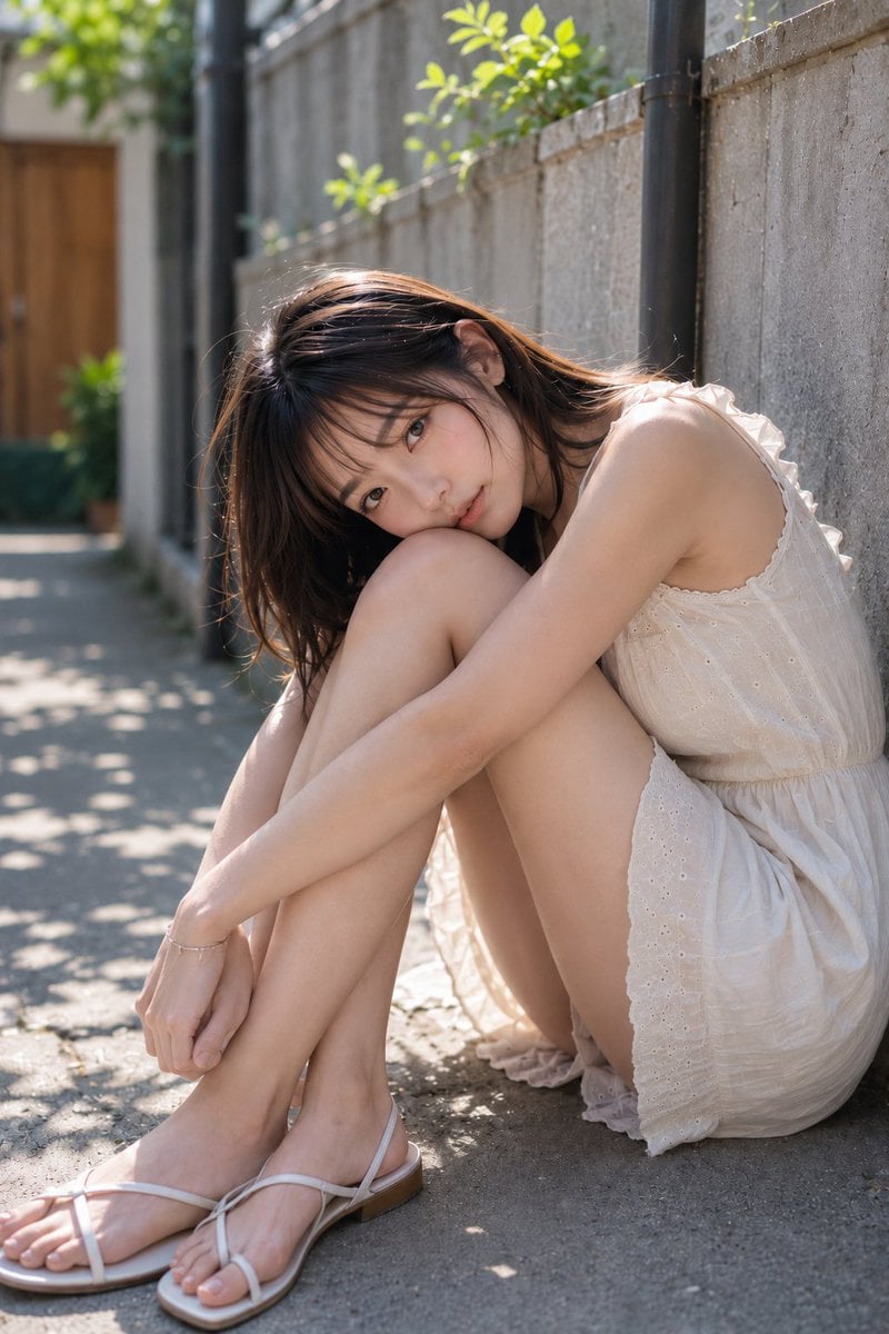 Summer Solitude in a Japanese Alley