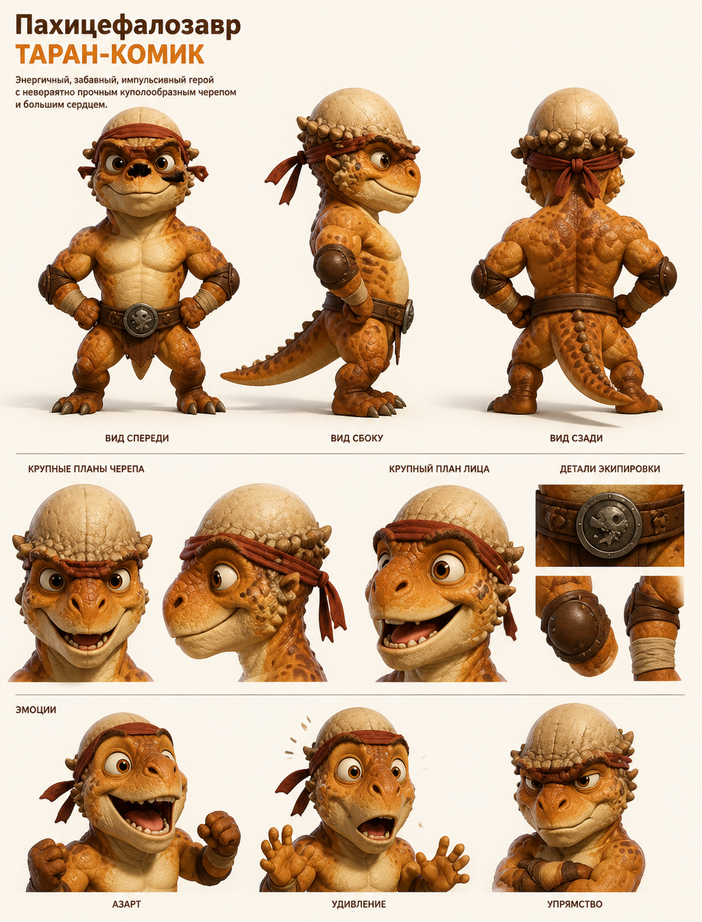 Pachycephalosaurus Brawler Character Sheet