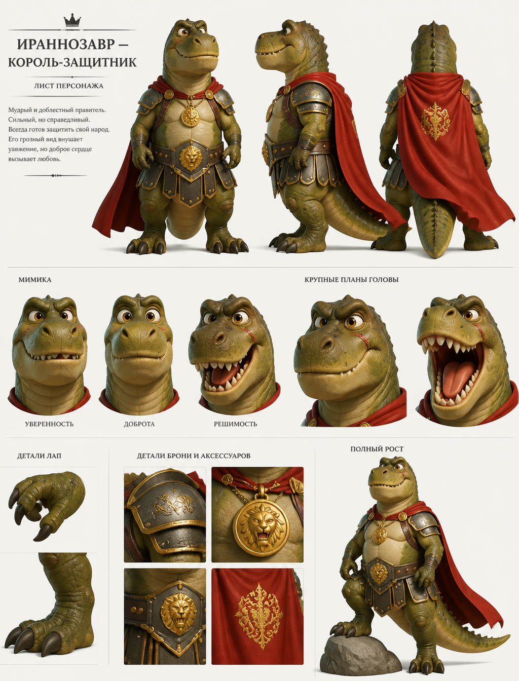 Royal Tyrannosaurus Guardian Character Sheet