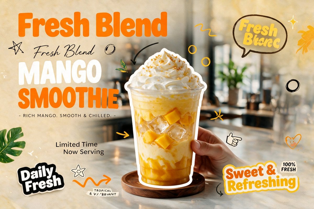 Gen Z Asian-Style Café Product Poster - alternate
