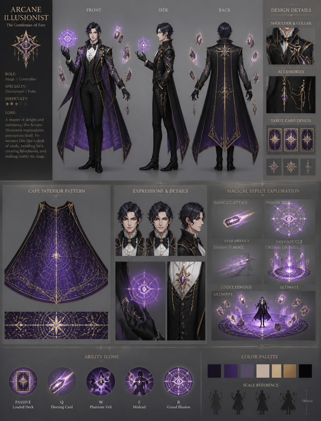 Mystic Tarot Illusionist Concept Sheet