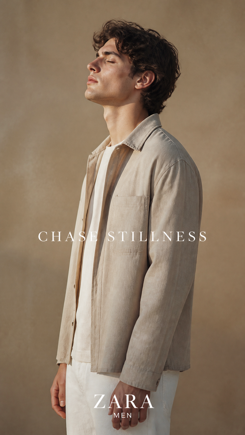 Serene Sandstone Men's Luxury Editorial