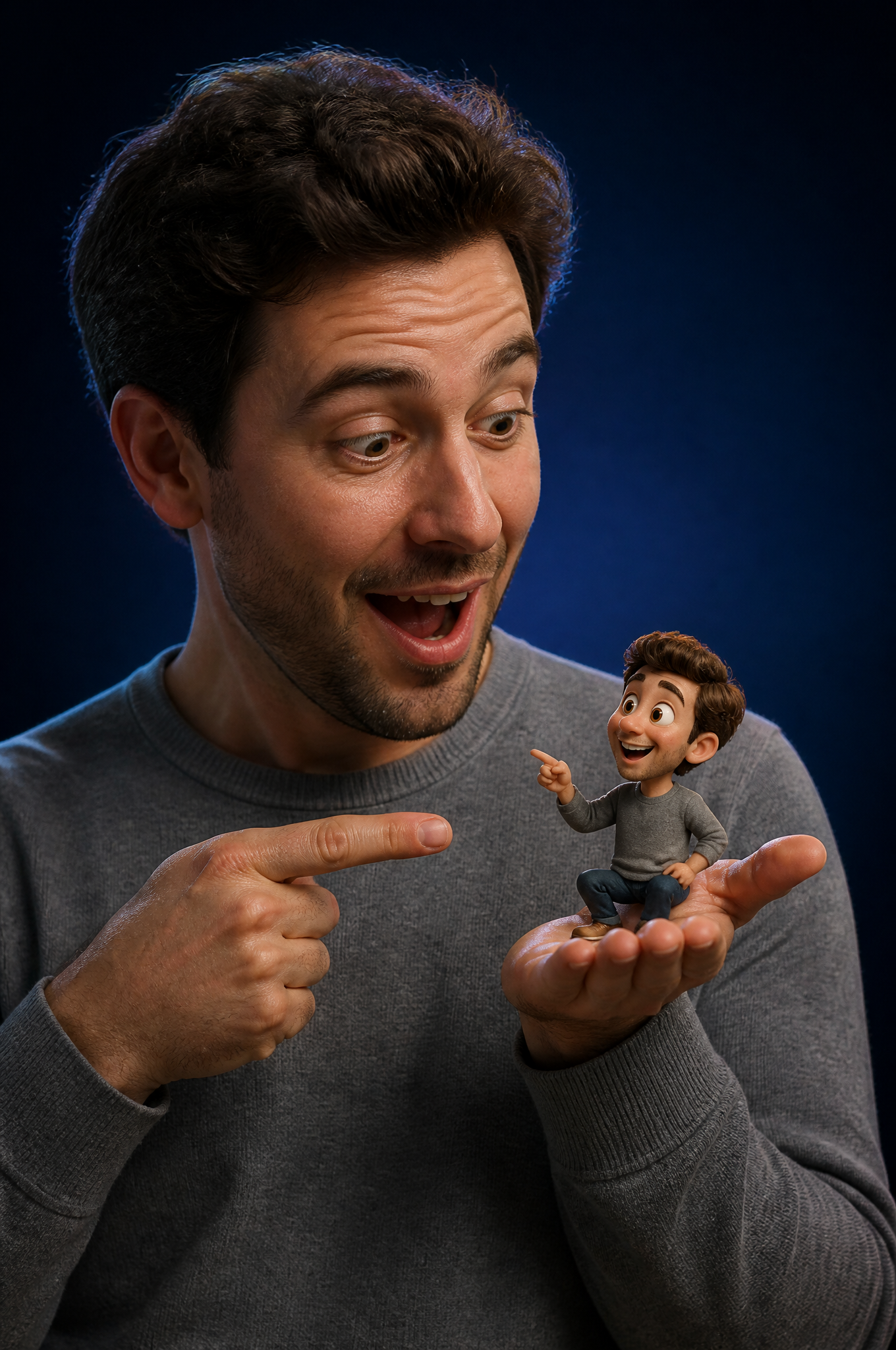 Human and Miniature 3D Alter Ego Portrait