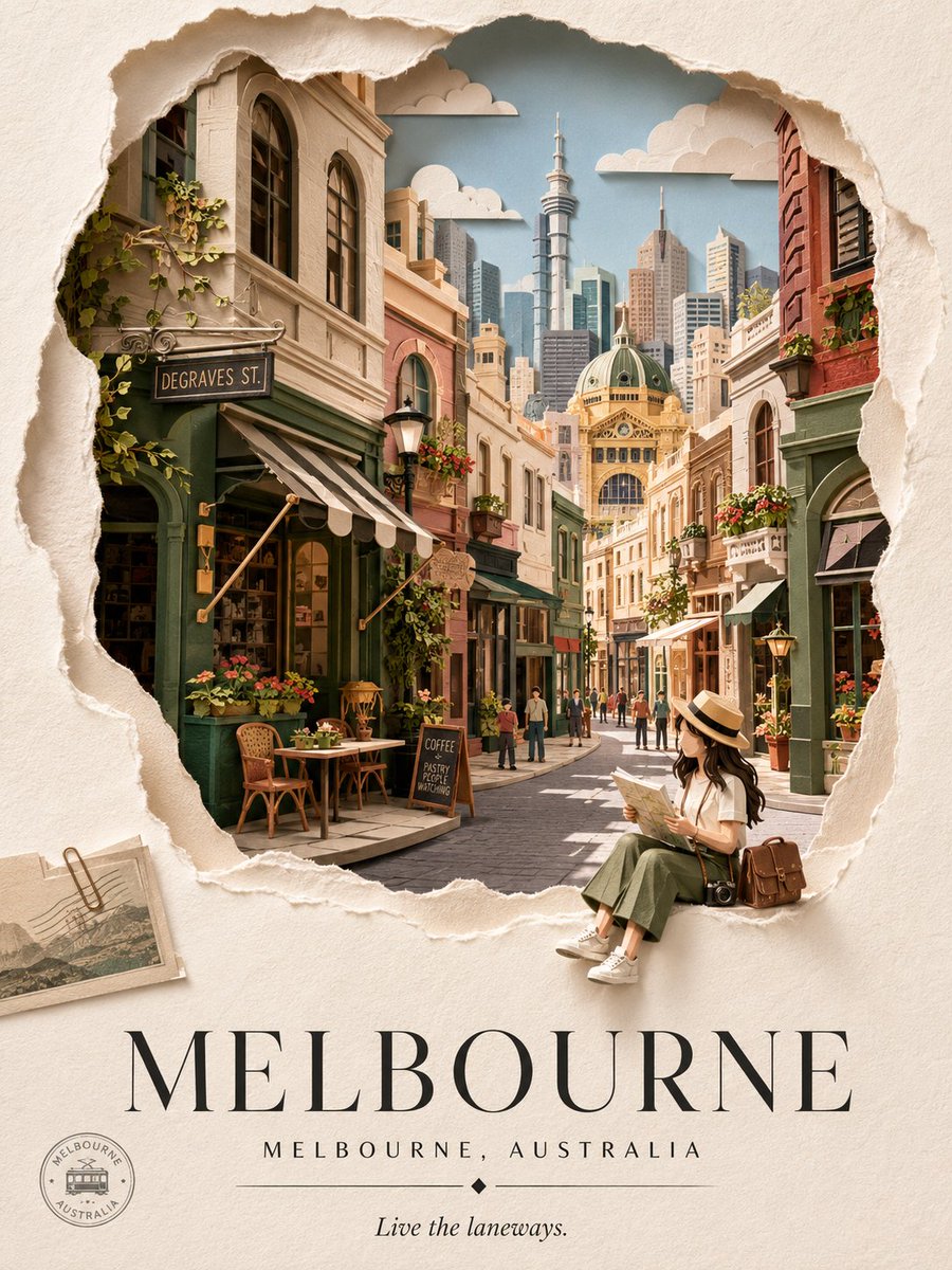 Luxury Papercraft City Travel Poster
