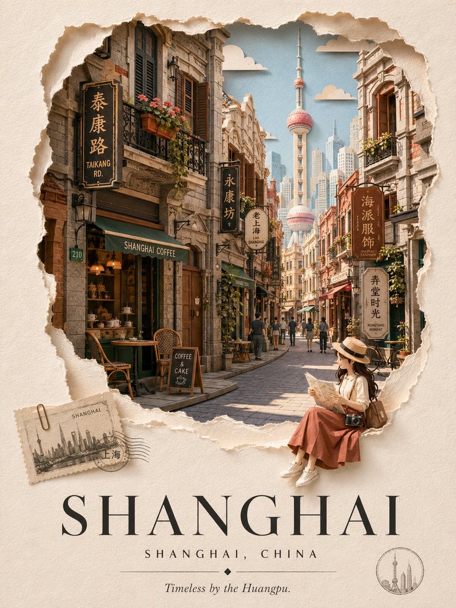 Luxury Papercraft City Travel Poster - alternate