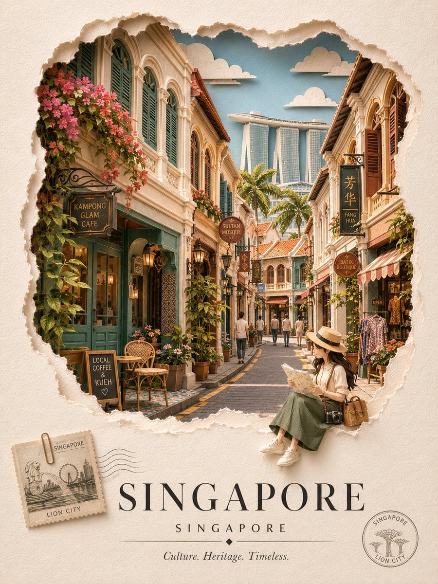 Luxury Papercraft City Travel Poster - alternate