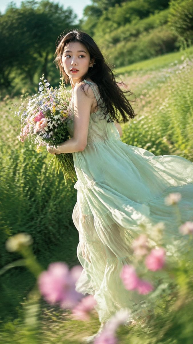 Summer Breeze Ethereal Fashion Portrait - alternate