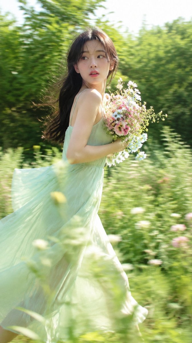 Summer Breeze Ethereal Fashion Portrait - alternate