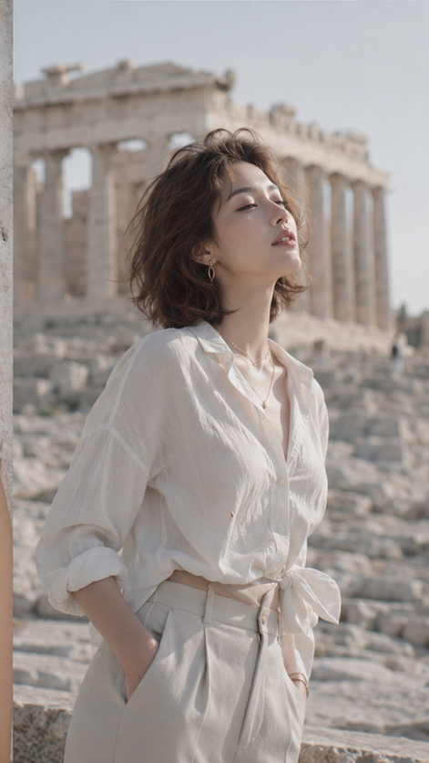 Elegant Muse at the Acropolis - alternate