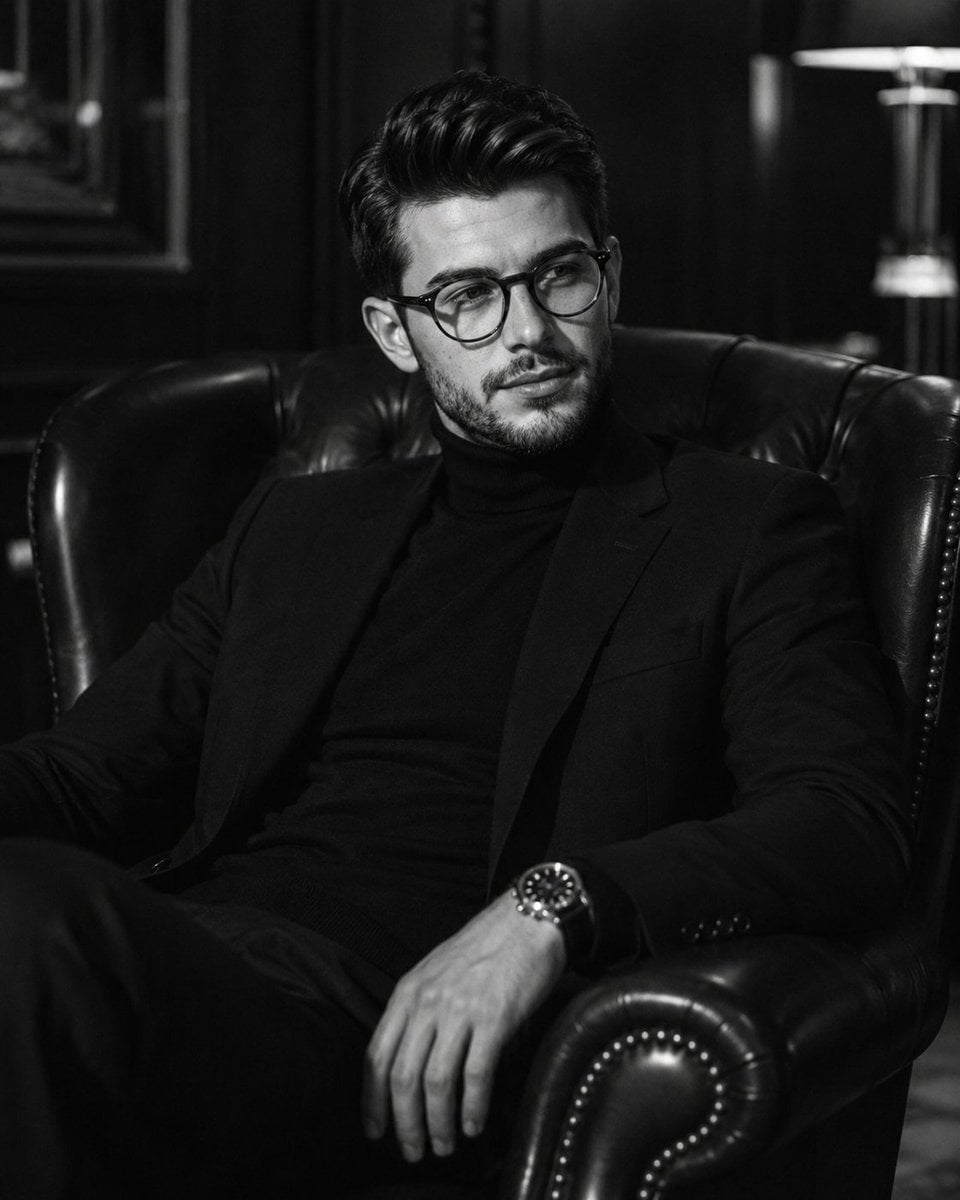 Noir Luxury Male Editorial Portrait - alternate