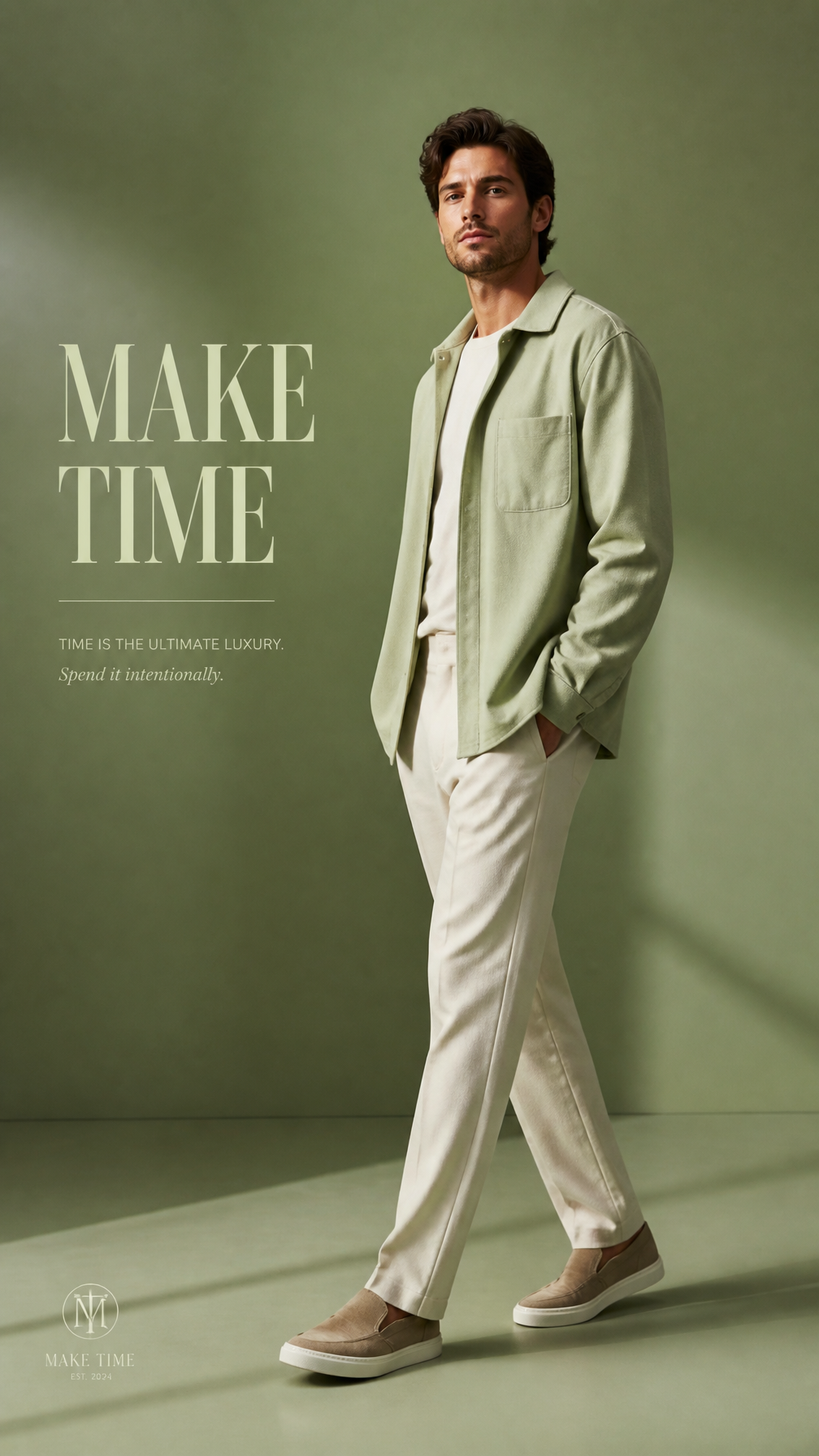 Pistachio Hue Luxury Male Editorial