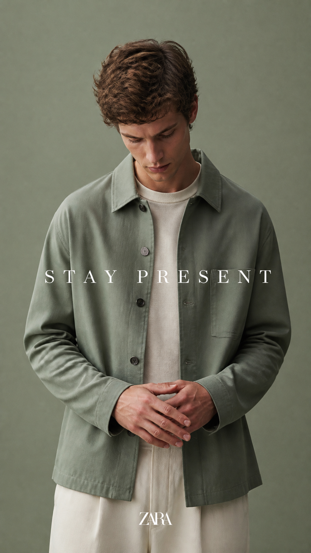 Modern Minimalist Men's Editorial in Eucalyptus Green
