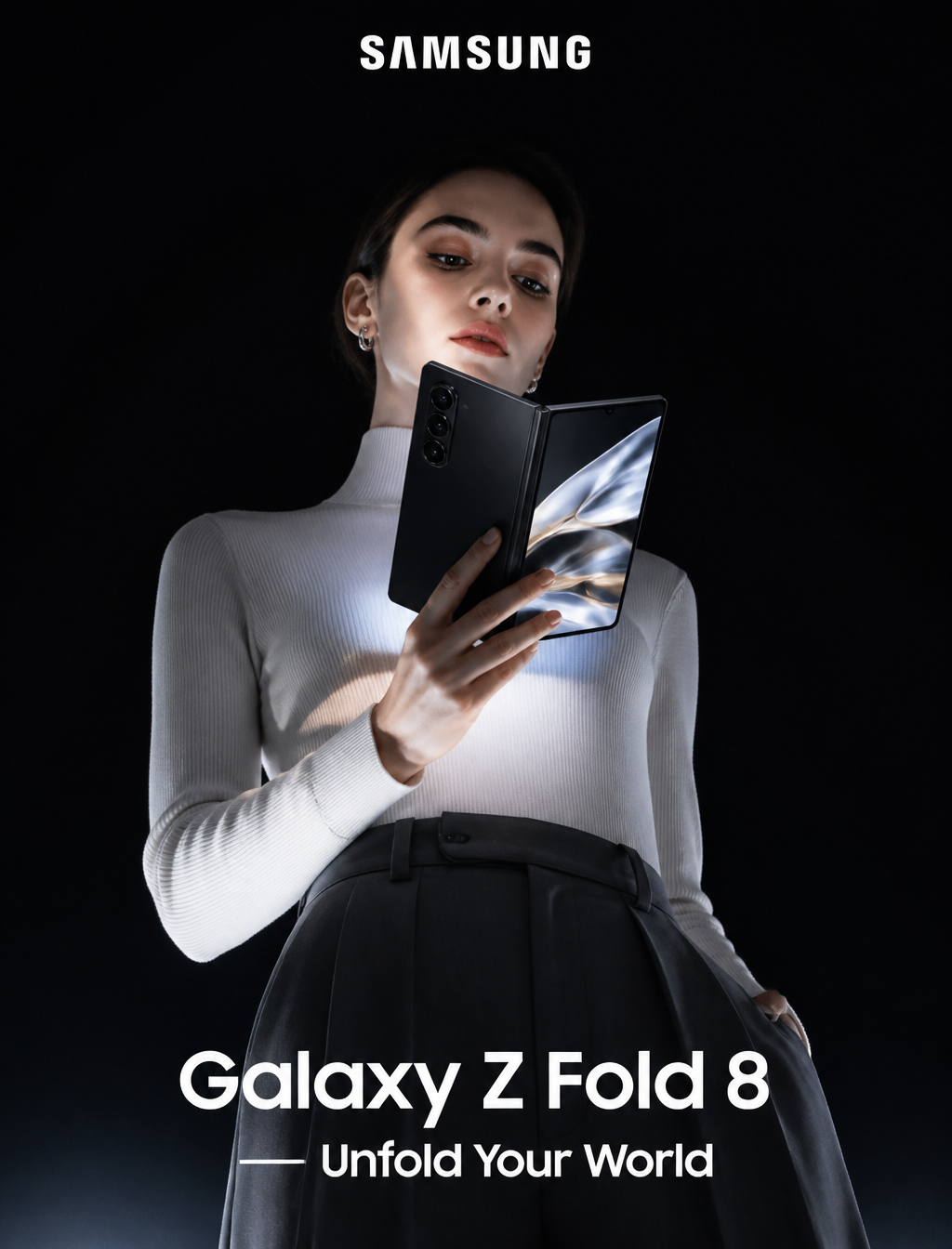 Futuristic Elegance: Galaxy Z Fold 8 Fashion Campaign