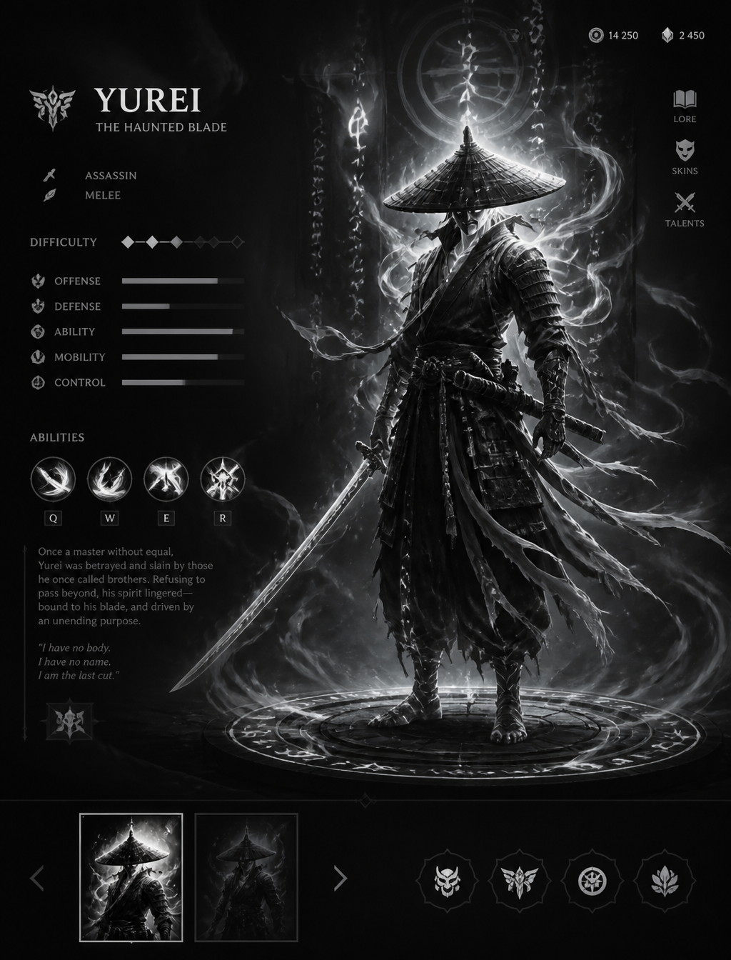 Spectral Samurai MOBA Hero Interface