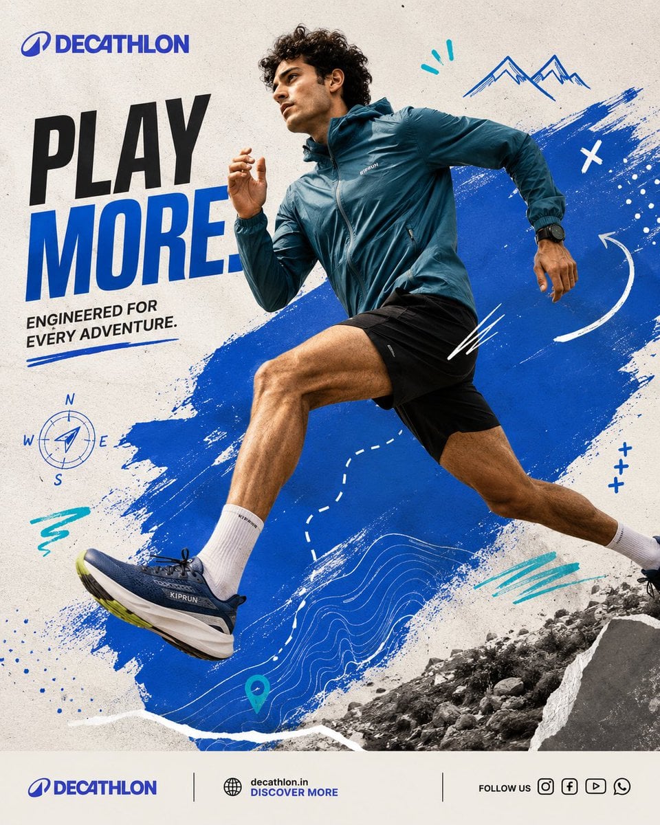 Decathlon 'Play More' Dynamic Sports Digital Collage - alternate
