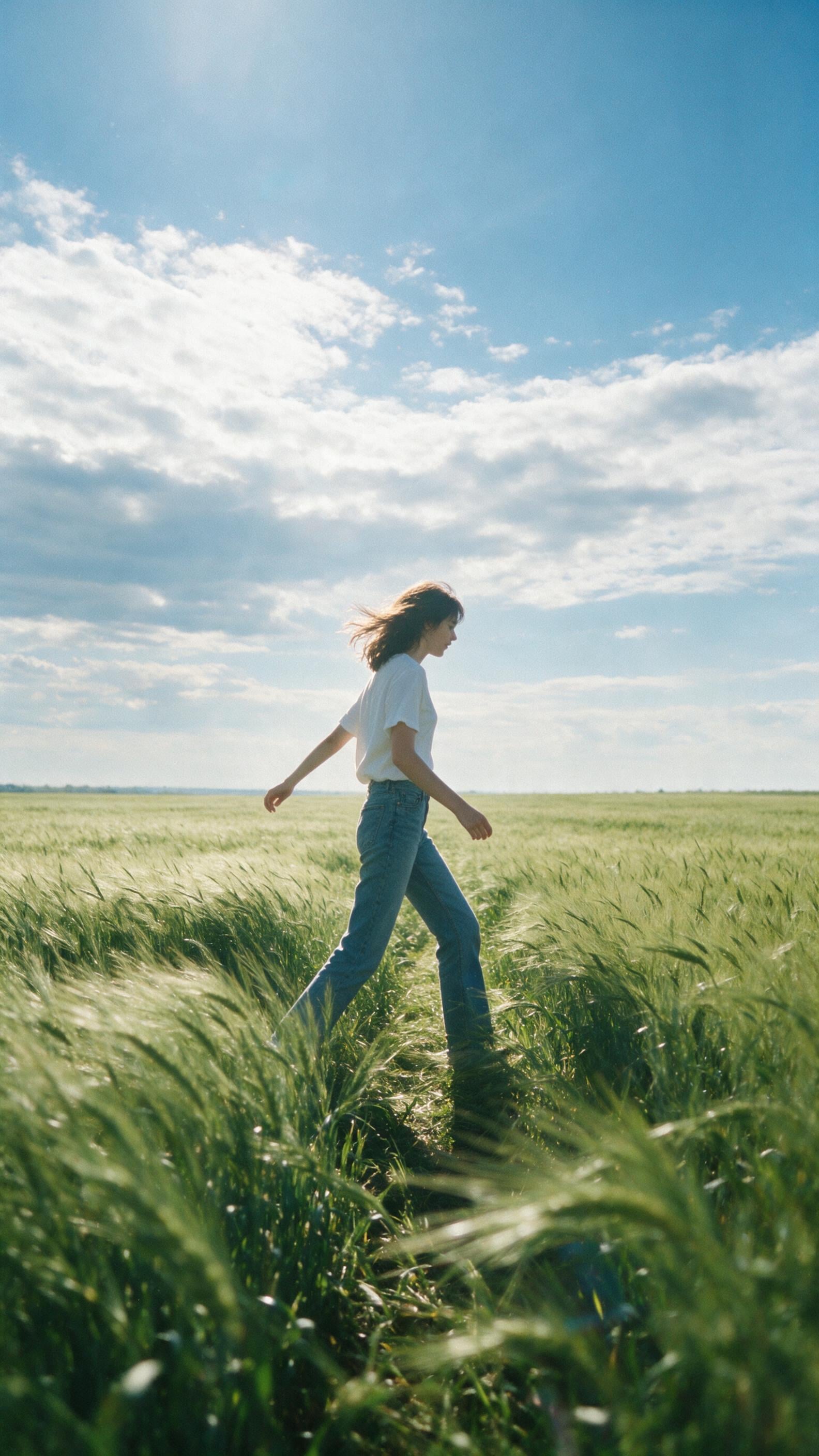 Summer Breeze in Golden Wheat Fields