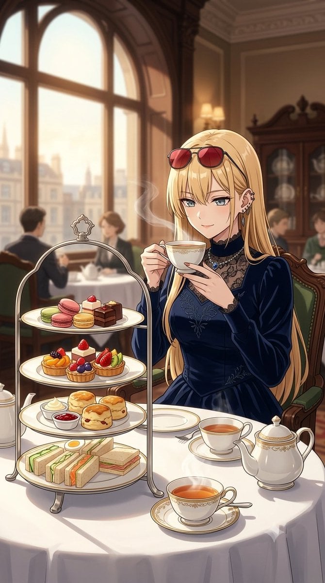 Elegant Victorian Afternoon Tea Moment - alternate