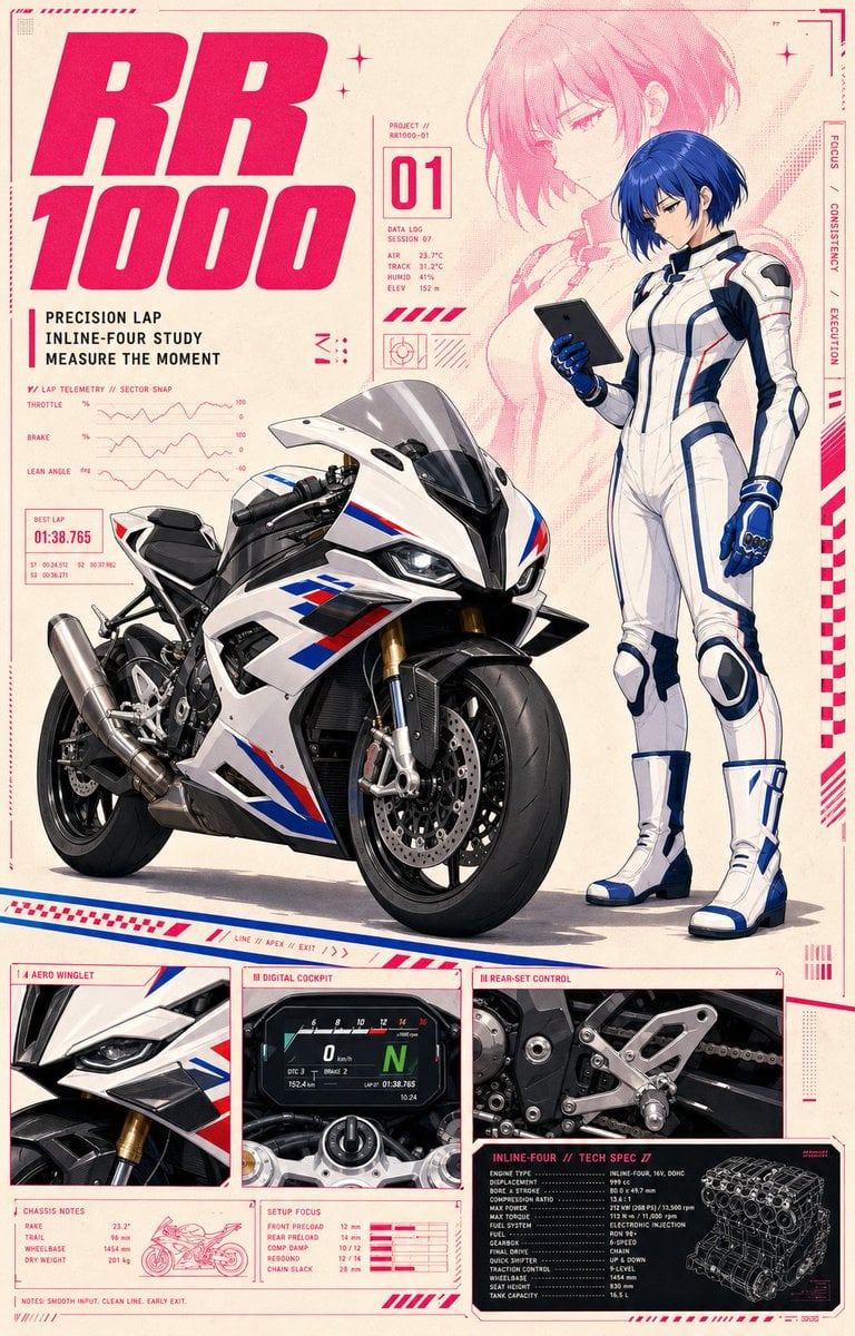 Anime Superbike Spec Poster Template - alternate