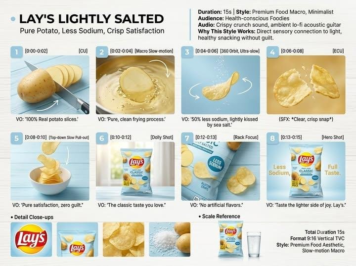 Lay's Lightly Salted Premium Commercial Visuals