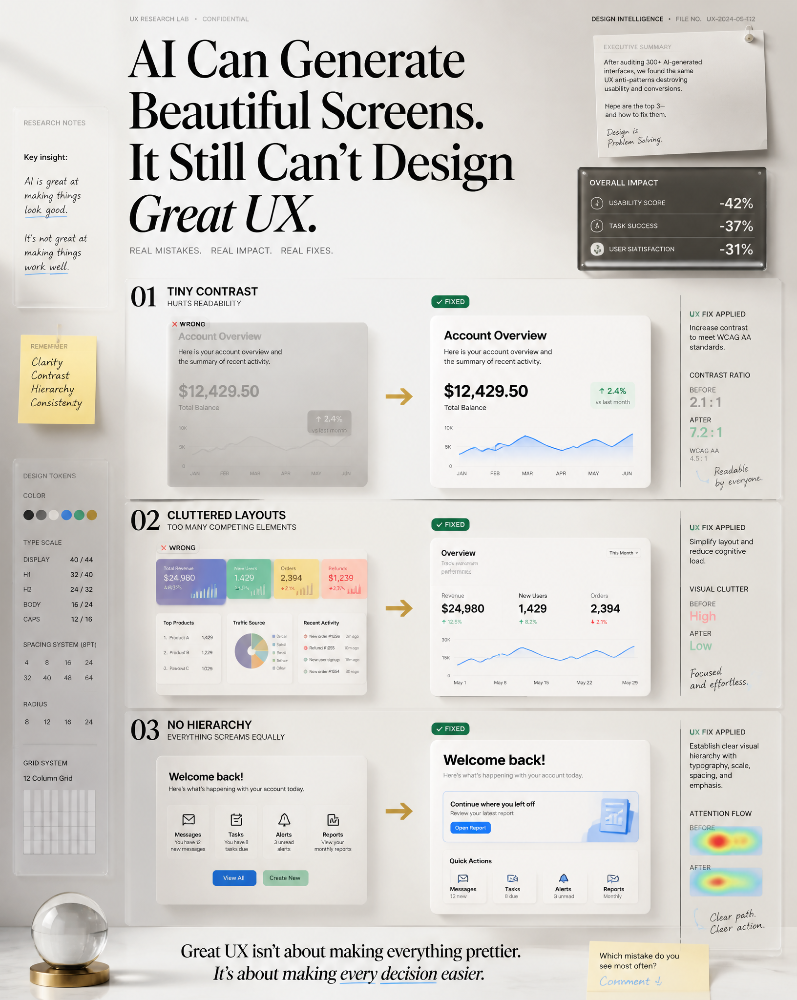 Premium AI UX Mistakes Educational LinkedIn Visual