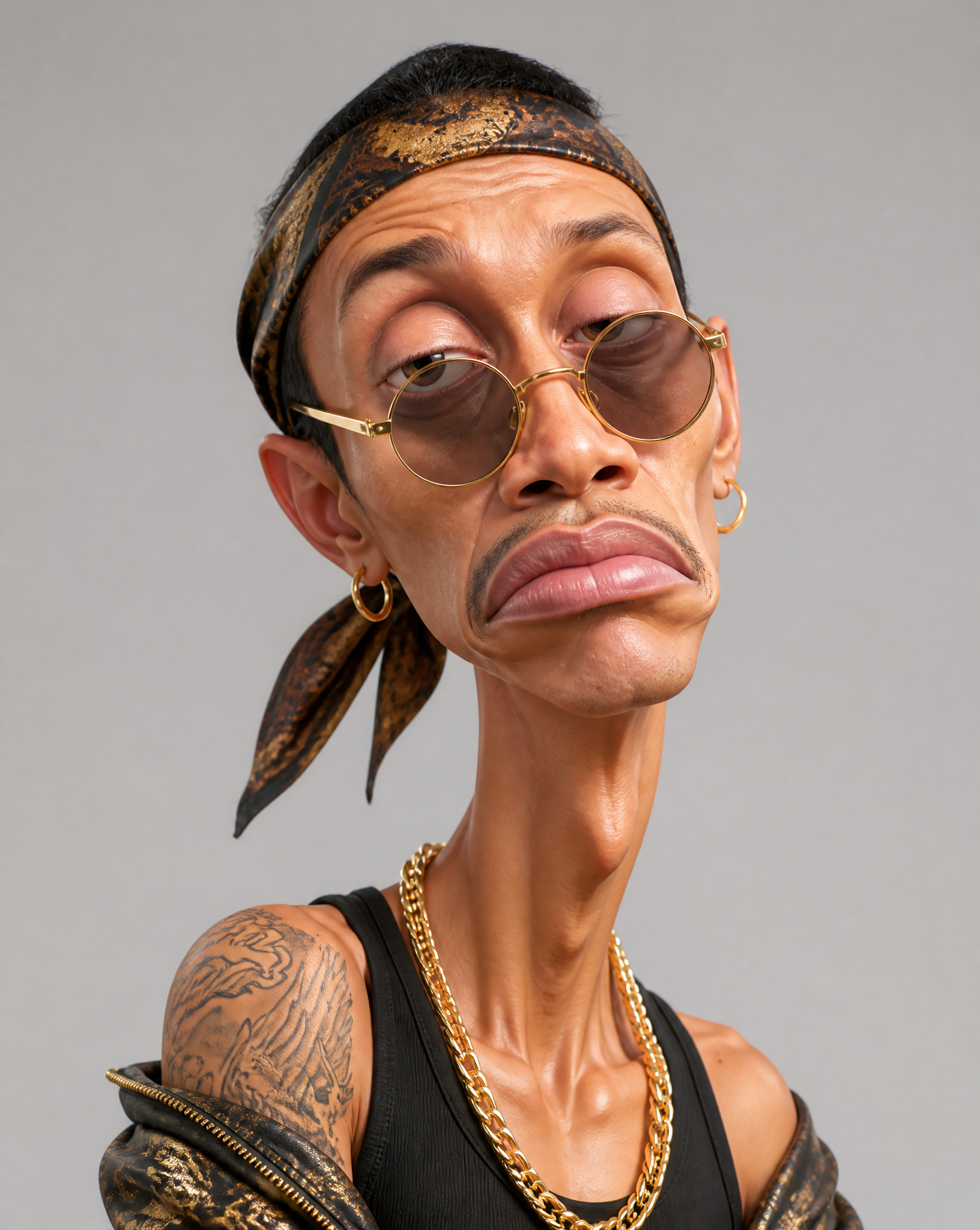 High-Fashion 3D Stylized Caricature Portrait