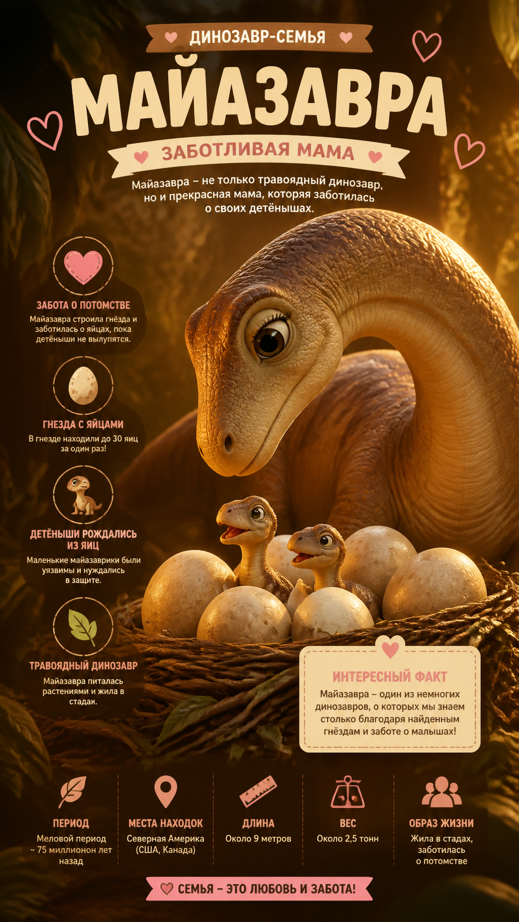 Caring Maiasaura Dinosaur Mother