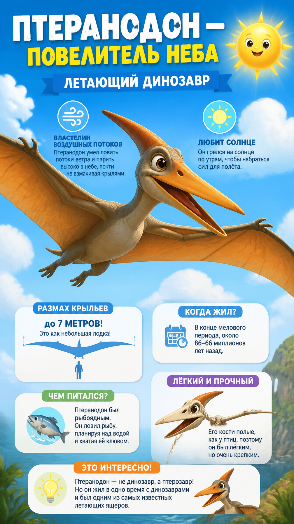 Cute Pteranodon Sky Infographic