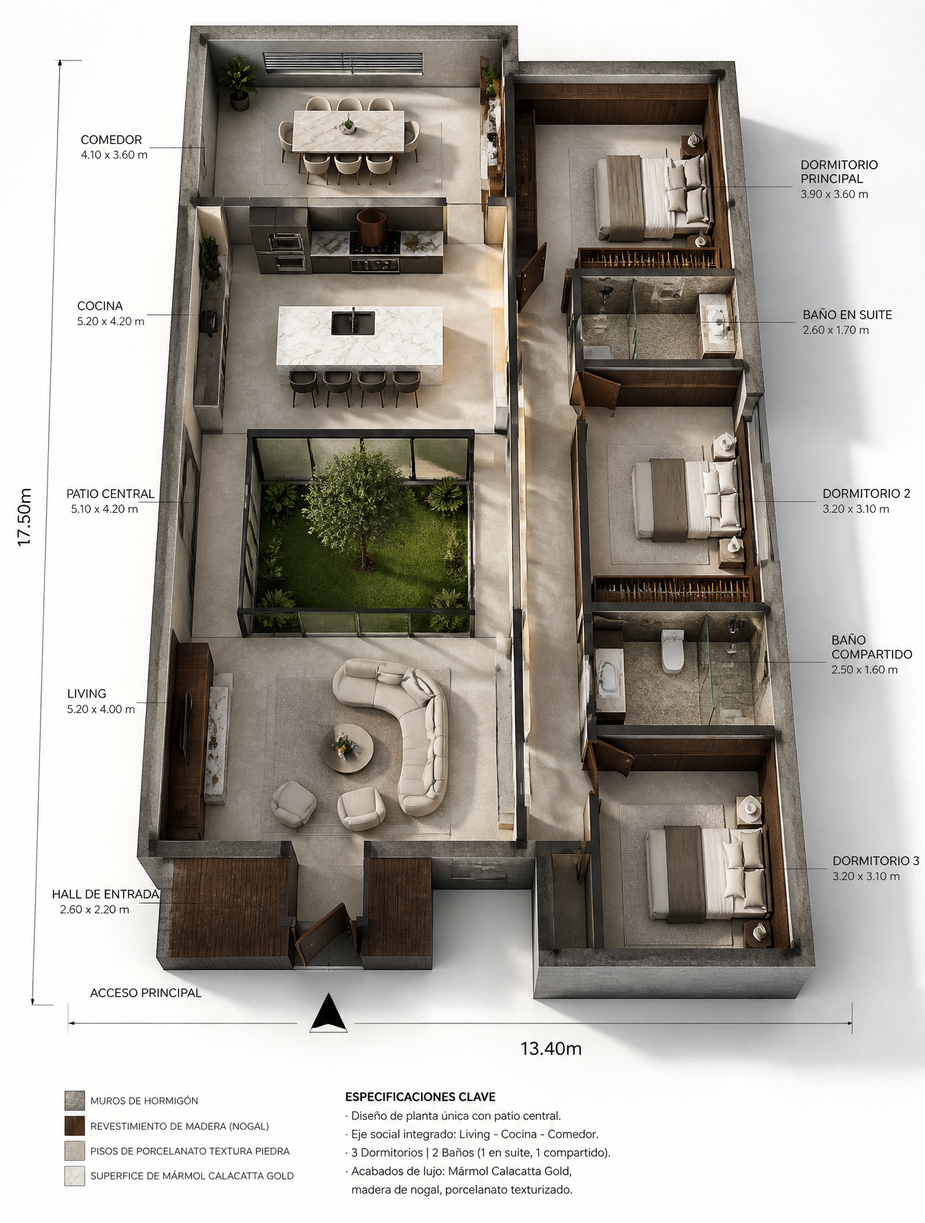 Luxury Contemporary Single-Story Architectural Floor Plan