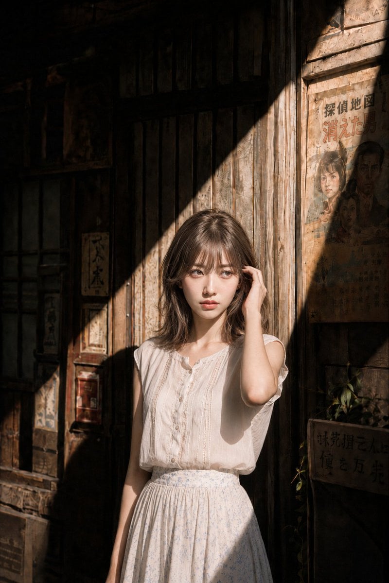 Summer Solitude in a Vintage Japanese Alley